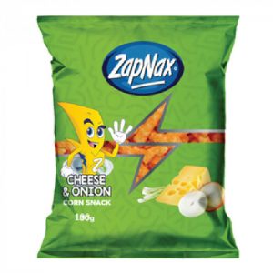ZapNax Cheese & Onion Corn Snacks 100g